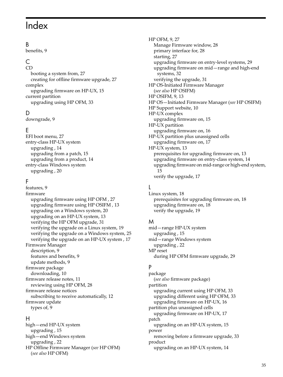 Index | HP Integrity rx4640 Server User Manual | Page 35 / 36