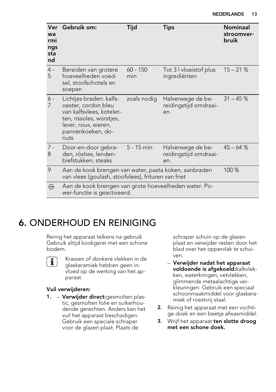 Onderhoud en reiniging | AEG HE634200XB User Manual | Page 13 / 68