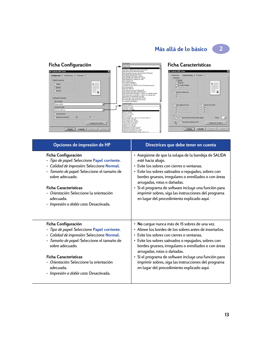 Más allá de lo básico | HP Impresora HP Deskjet 932c User Manual | Page 19 / 75