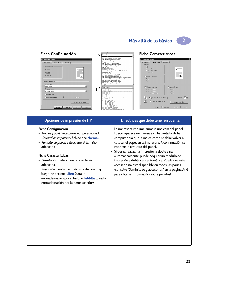 Más allá de lo básico | HP Impresora HP Deskjet 932c User Manual | Page 29 / 75