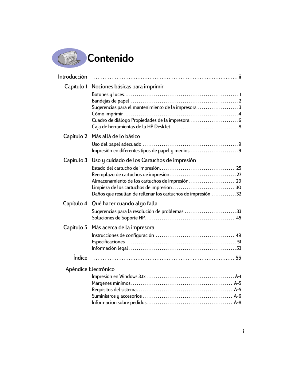 HP Impresora HP Deskjet 932c User Manual | Page 3 / 75