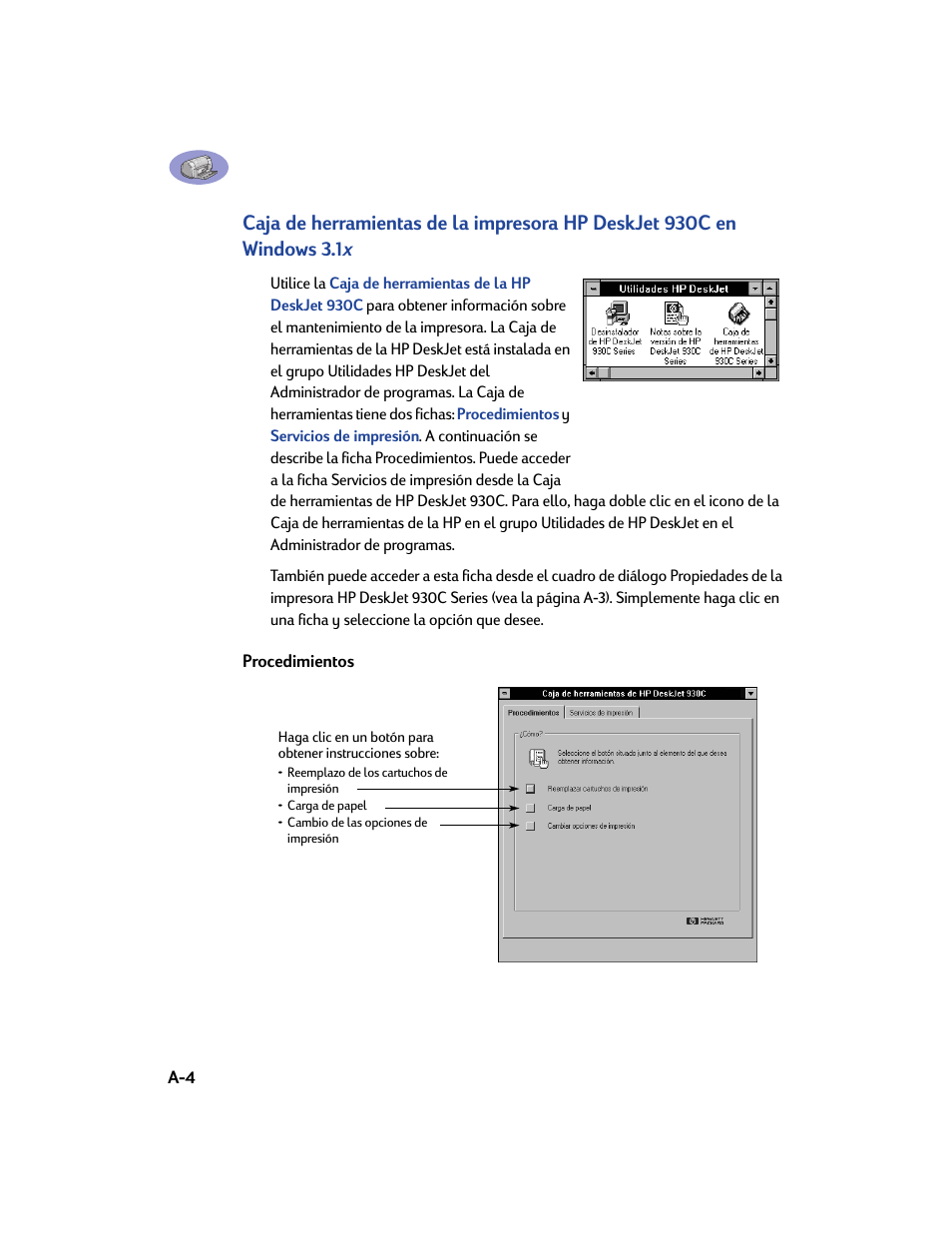 Procedimientos | HP Impresora HP Deskjet 932c User Manual | Page 68 / 75