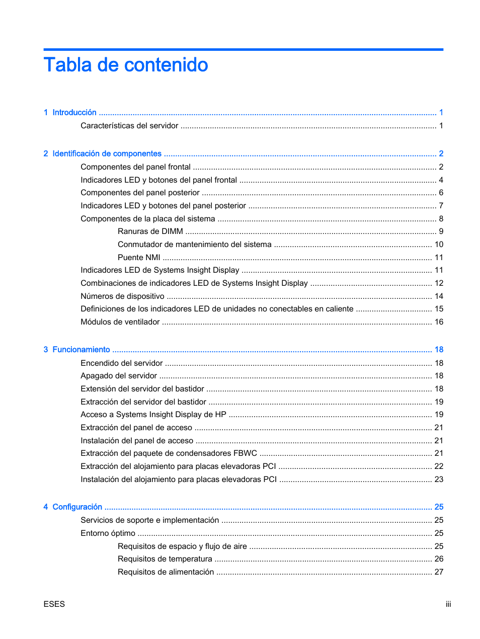 HP Servidor HP ProLiant DL360p Gen8 User Manual | Page 3 / 129