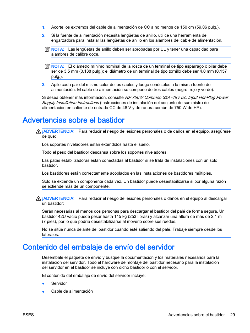 HP Servidor HP ProLiant DL360p Gen8 User Manual | Page 36 / 129