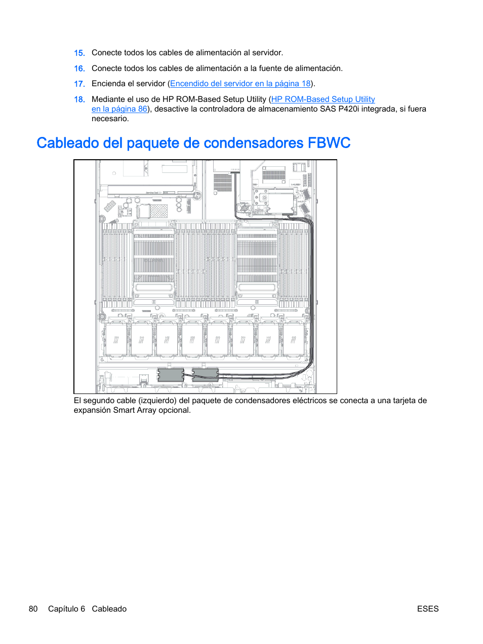 Cableado del paquete de condensadores fbwc | HP Servidor HP ProLiant DL360p Gen8 User Manual | Page 87 / 129
