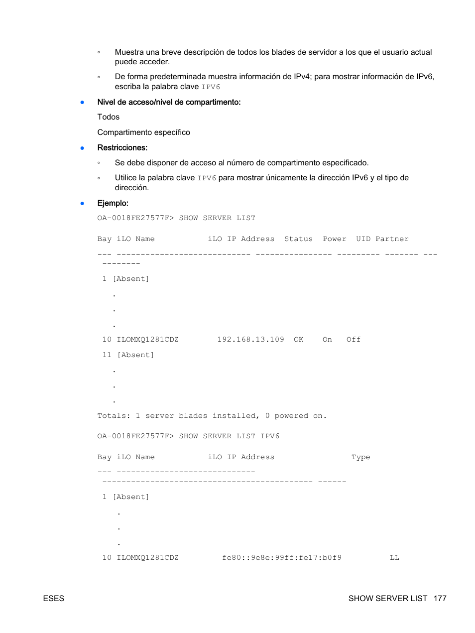 HP Onboard Administrator User Manual | Page 190 / 266