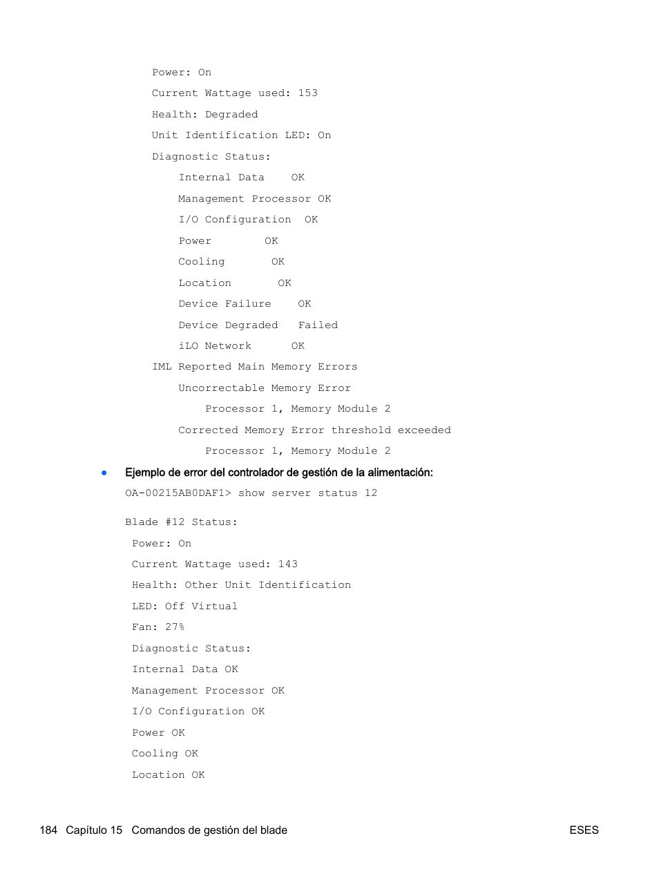 HP Onboard Administrator User Manual | Page 197 / 266