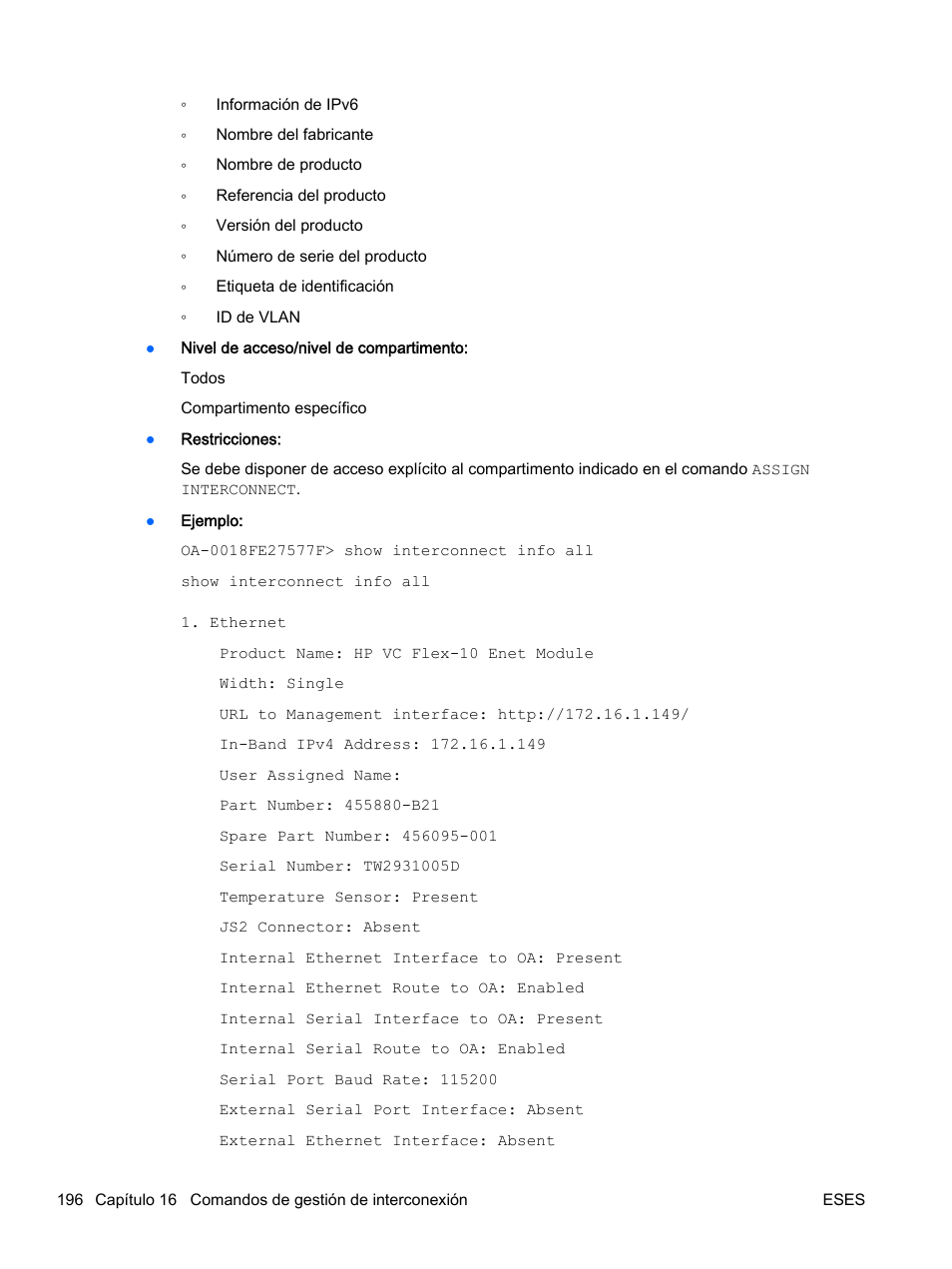 HP Onboard Administrator User Manual | Page 209 / 266