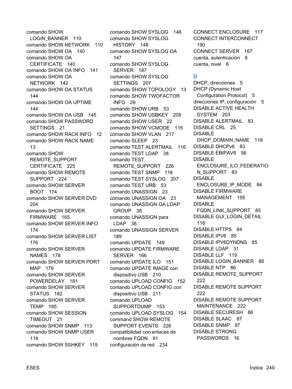 HP Onboard Administrator User Manual | Page 262 / 266