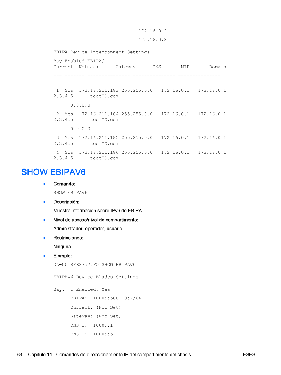 Show ebipav6 | HP Onboard Administrator User Manual | Page 81 / 266