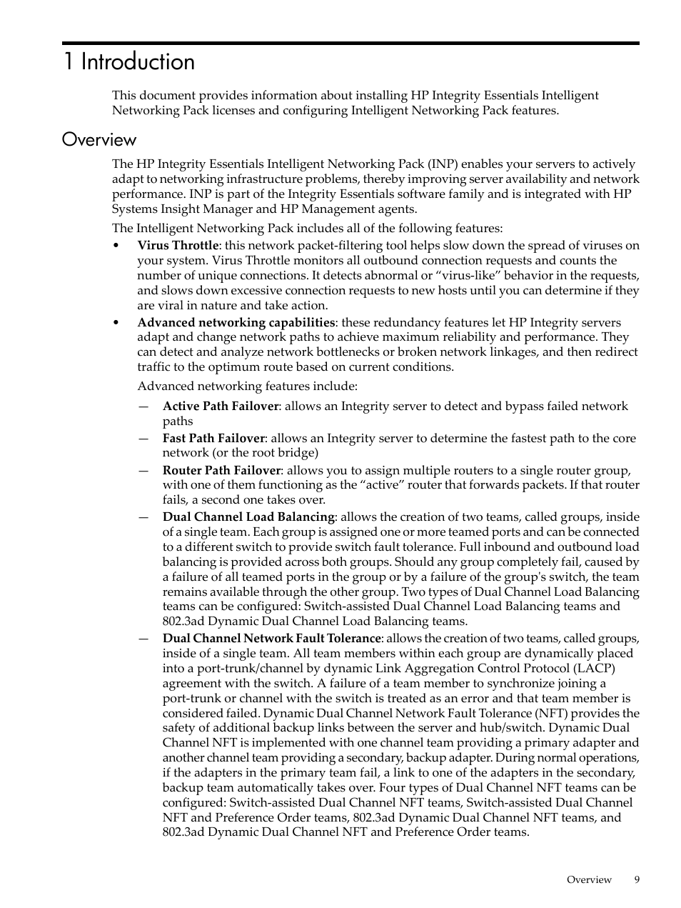 1 introduction, Overview | HP Integrity rx4640 Server User Manual | Page 9 / 53