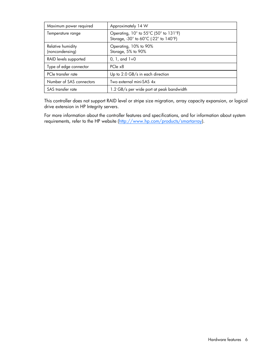 Other features | HP Integrity rx4640 Server User Manual | Page 6 / 33