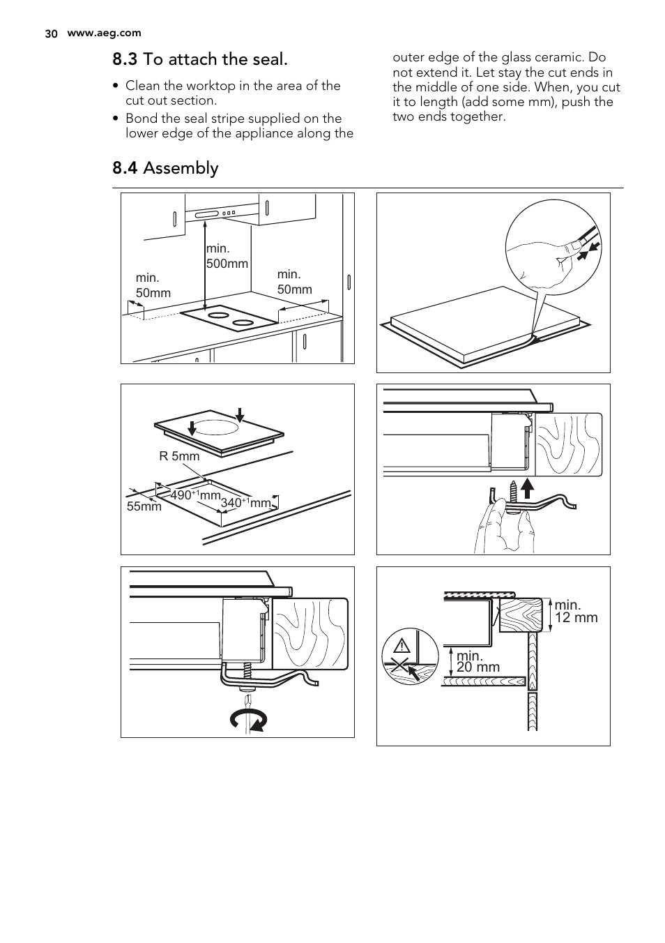 3 to attach the seal, 4 assembly | AEG HC452020EB User Manual | Page 30 / 68