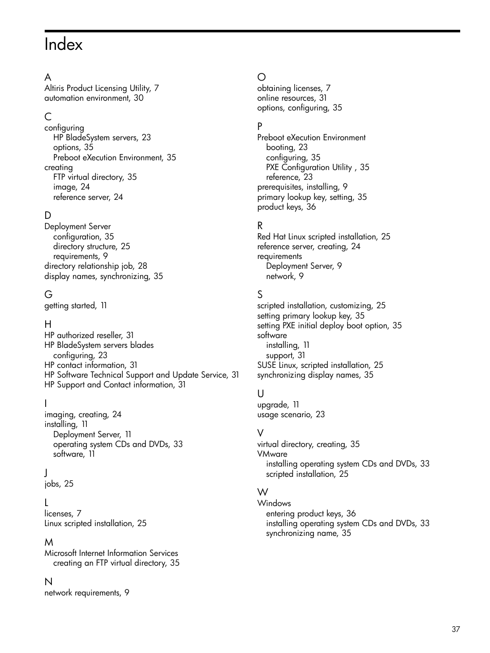 Index | HP Integrity rx4640 Server User Manual | Page 37 / 37