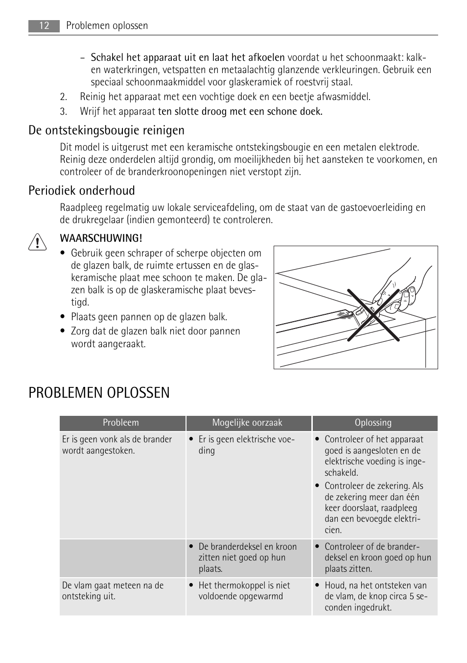 Problemen oplossen, De ontstekingsbougie reinigen, Periodiek onderhoud | AEG HC411520GB User Manual | Page 12 / 80