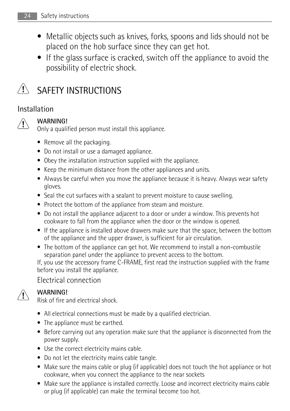 Safety instructions | AEG HC411520GB User Manual | Page 24 / 80