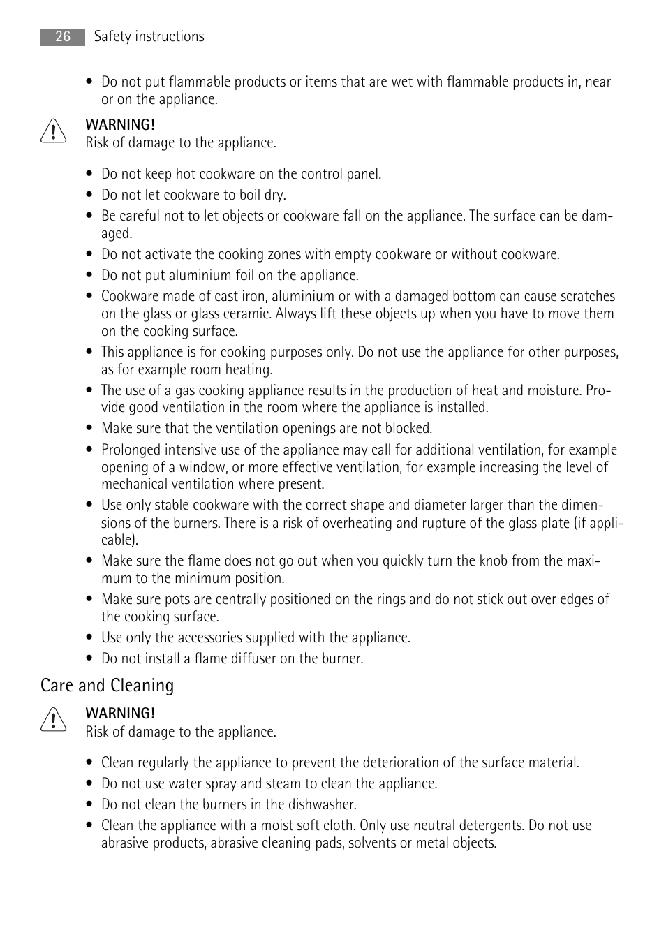 Care and cleaning | AEG HC411520GB User Manual | Page 26 / 80