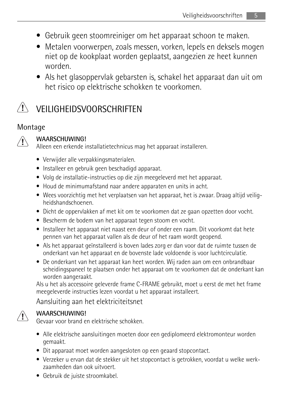 Veiligheidsvoorschriften | AEG HC411520GB User Manual | Page 5 / 80