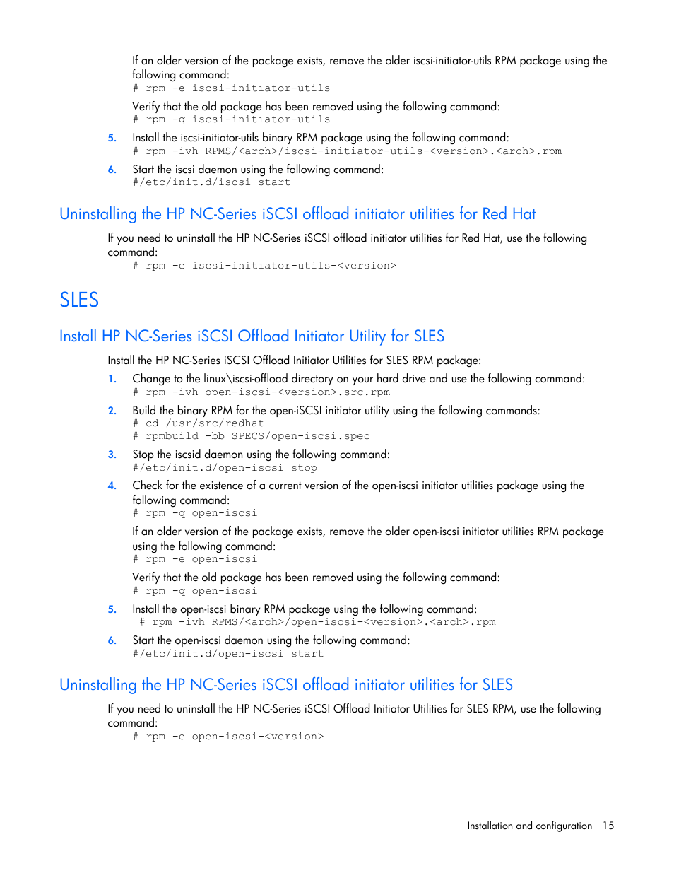 Sles | HP NC532m Dual Port 10GbE Multifunction BL-c Adapter User Manual | Page 15 / 20