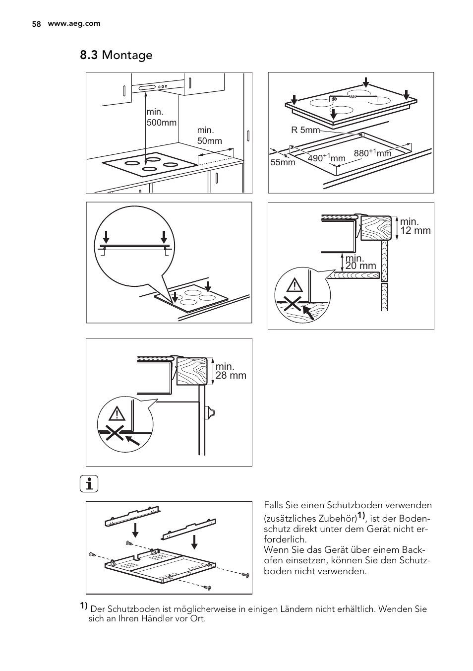 3 montage | AEG HK955070XB User Manual | Page 58 / 60