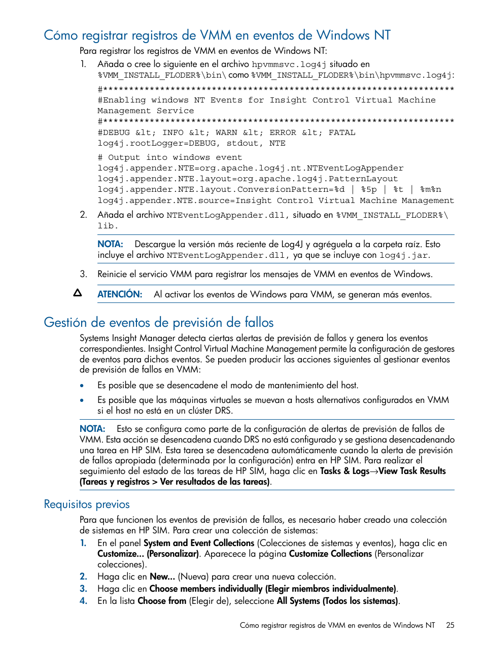Gestión de eventos de previsión de fallos, Requisitos previos | HP Software HP Insight Control para Linux User Manual | Page 25 / 64