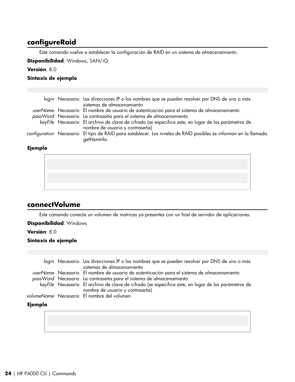 Configureraid, Connectvolume | HP Software de dispositivo HP LeftHand P4000 Virtual SAN User Manual | Page 24 / 85