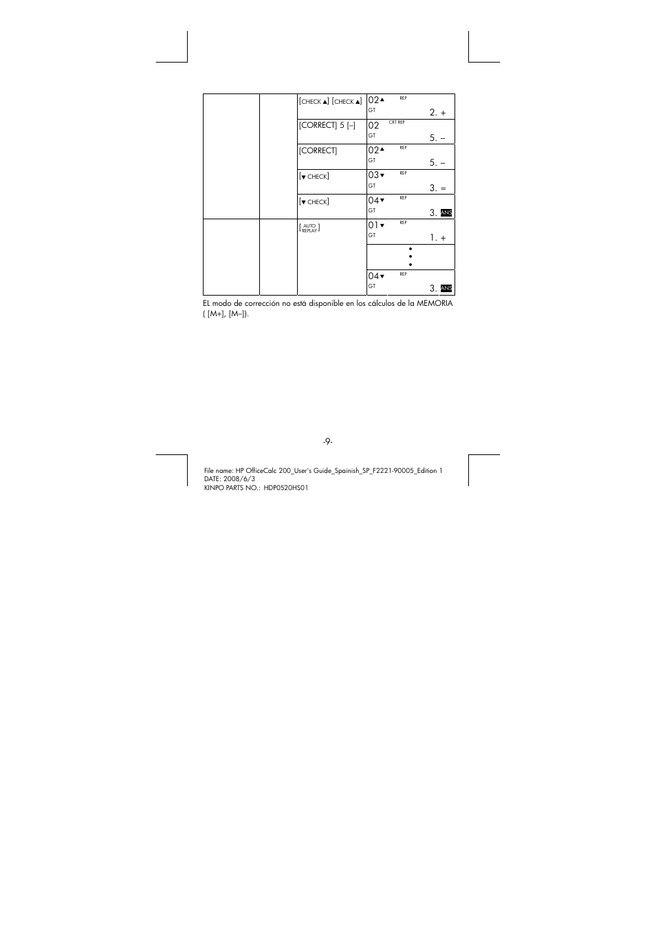 HP OfficeCalc 200 User Manual | Page 10 / 19