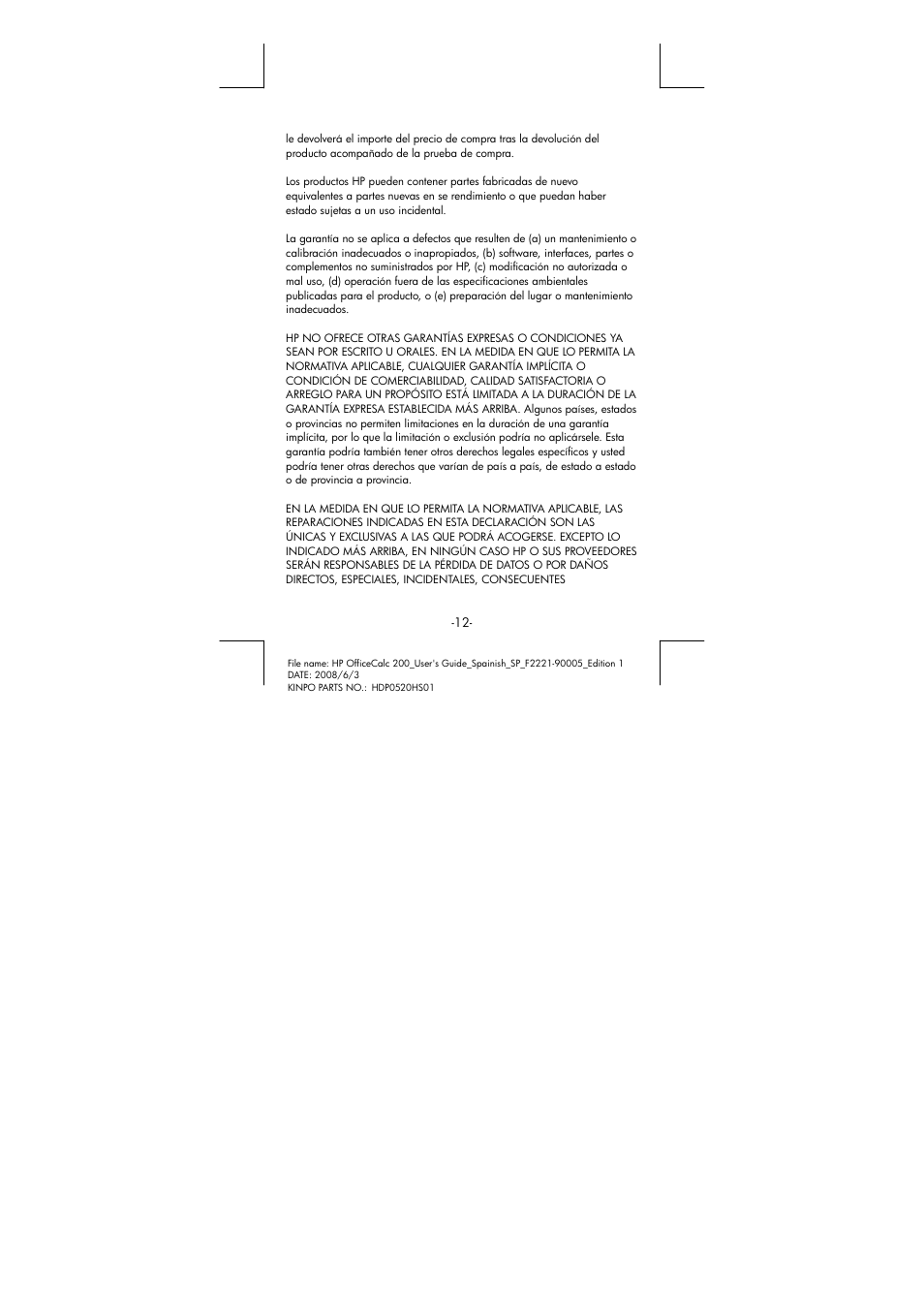 HP OfficeCalc 200 User Manual | Page 13 / 19