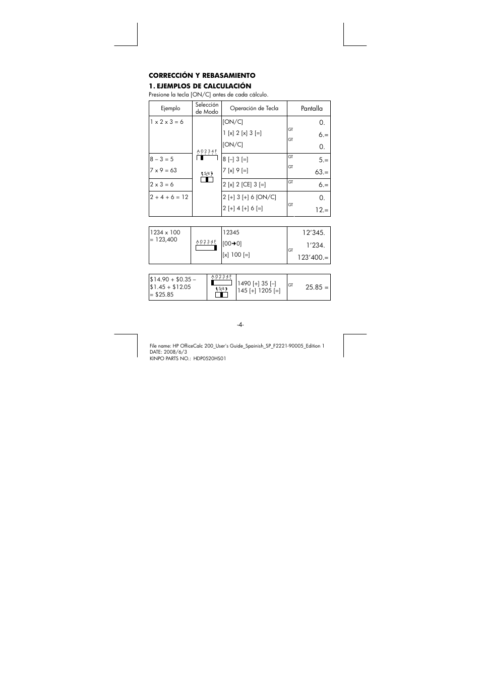 HP OfficeCalc 200 User Manual | Page 5 / 19