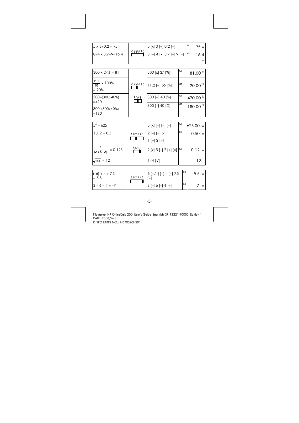 HP OfficeCalc 200 User Manual | Page 6 / 19