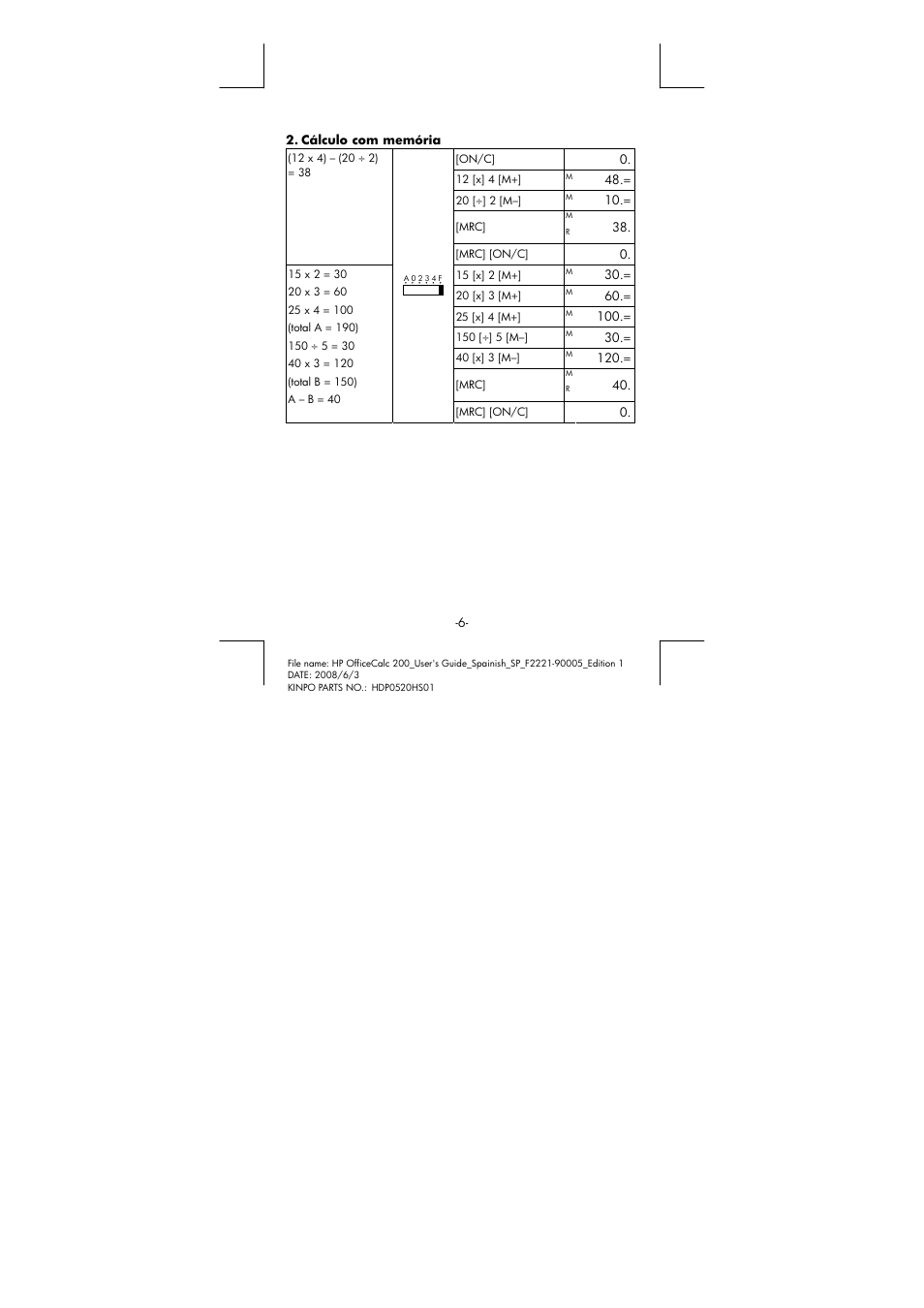 HP OfficeCalc 200 User Manual | Page 7 / 19