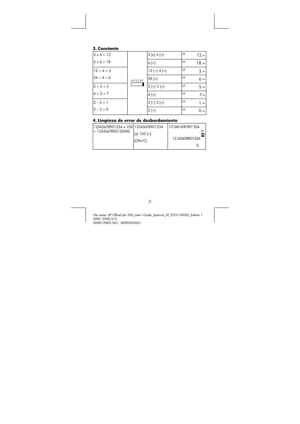 HP OfficeCalc 200 User Manual | Page 8 / 19