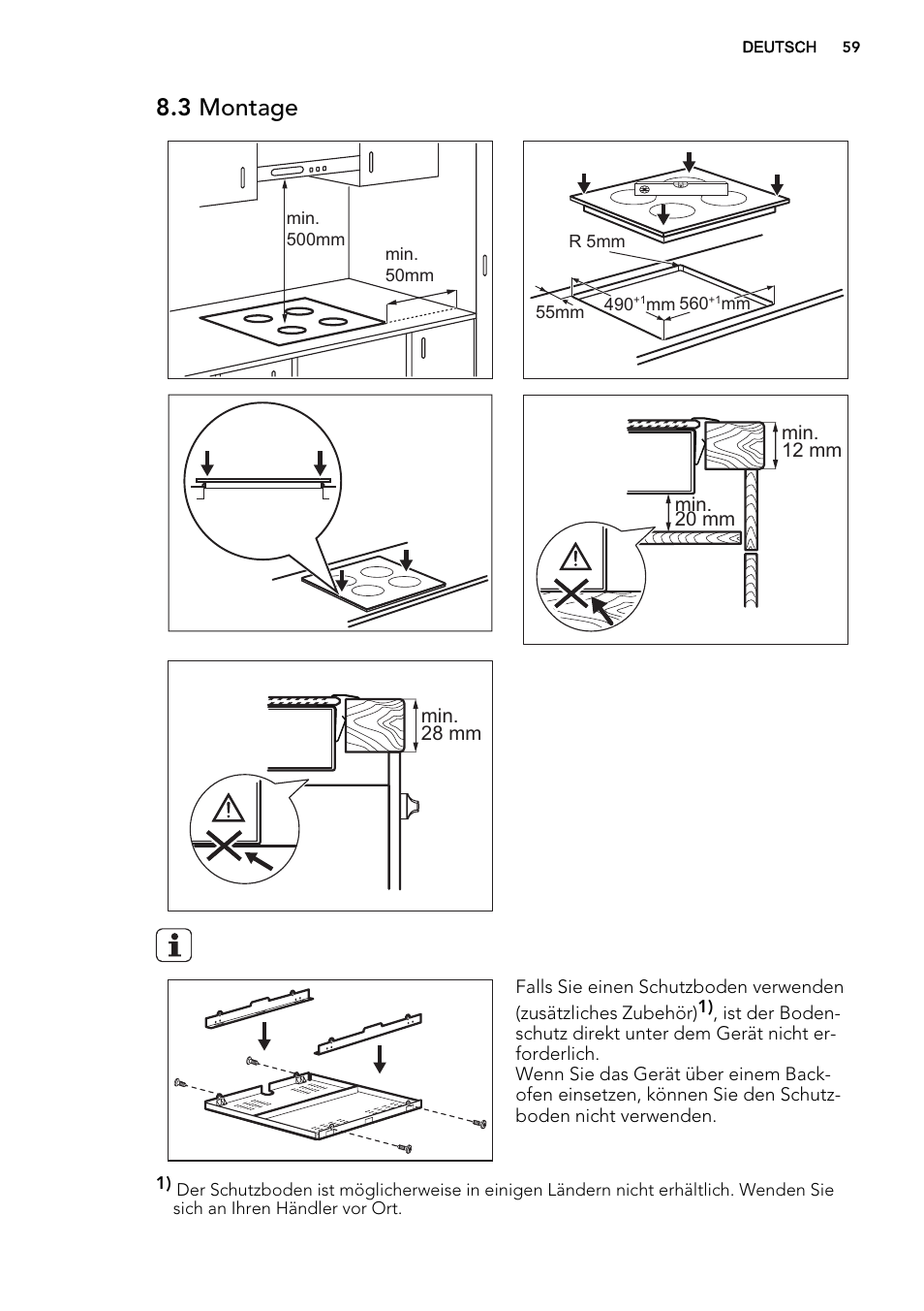 3 montage | AEG HK654079XB User Manual | Page 59 / 64