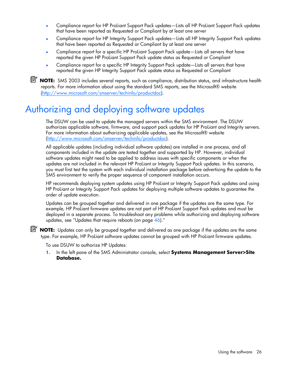 Authorizing and deploying software updates | HP Integrity rx4640 Server User Manual | Page 26 / 77