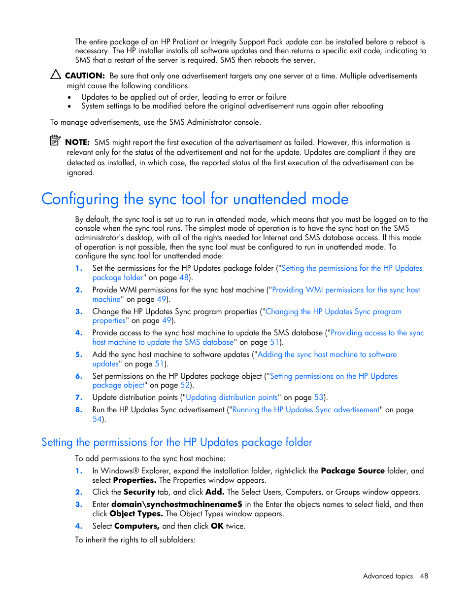 Configuring the sync tool for unattended mode | HP Integrity rx4640 Server User Manual | Page 48 / 77
