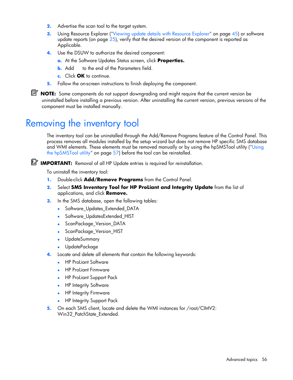 Removing the inventory tool | HP Integrity rx4640 Server User Manual | Page 56 / 77