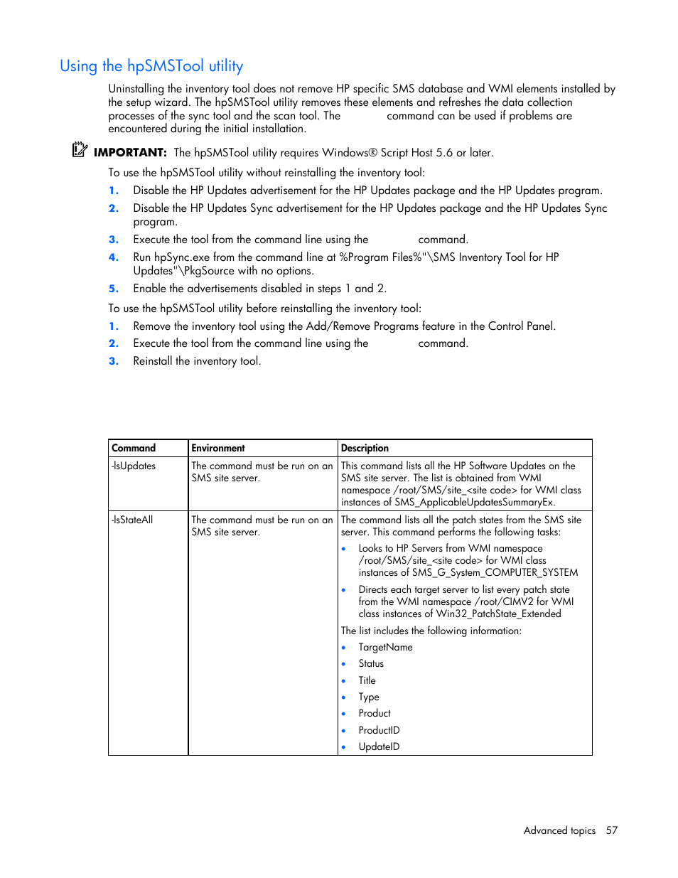 Using the hpsmstool utility | HP Integrity rx4640 Server User Manual | Page 57 / 77