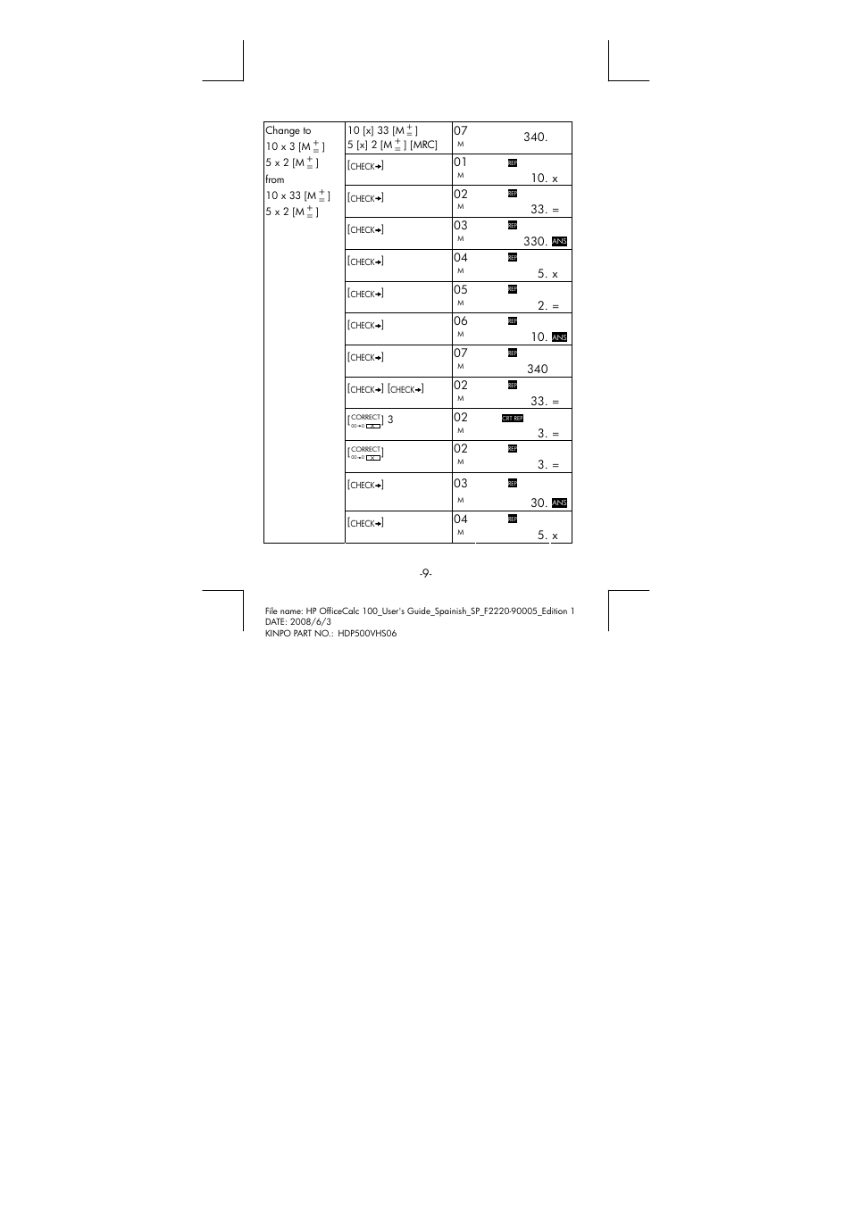 HP OfficeCalc 100 User Manual | Page 10 / 20