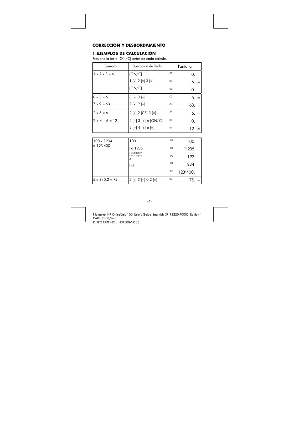 HP OfficeCalc 100 User Manual | Page 5 / 20
