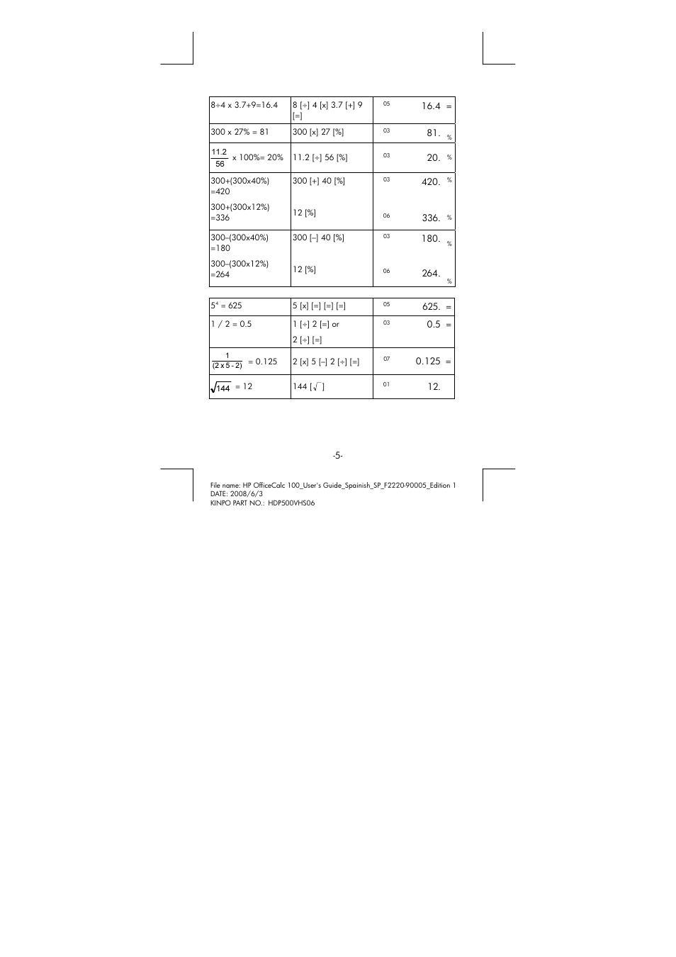 HP OfficeCalc 100 User Manual | Page 6 / 20