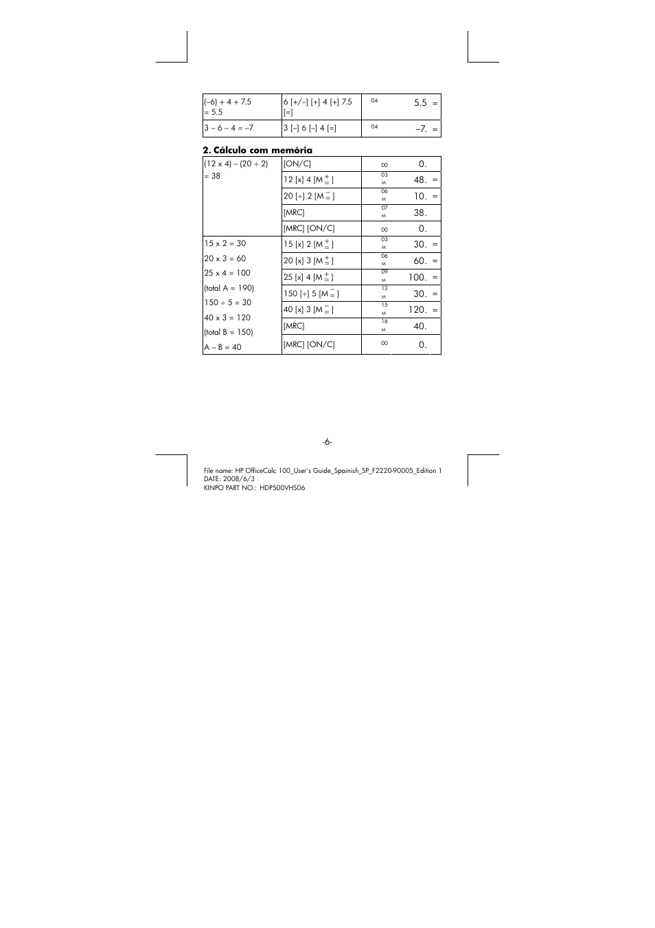 HP OfficeCalc 100 User Manual | Page 7 / 20