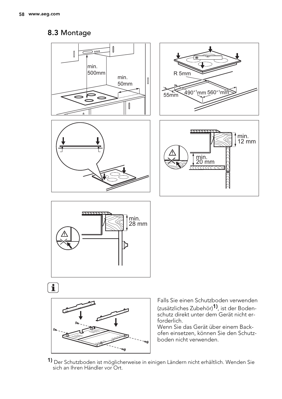 3 montage | AEG HK654070FB User Manual | Page 58 / 76