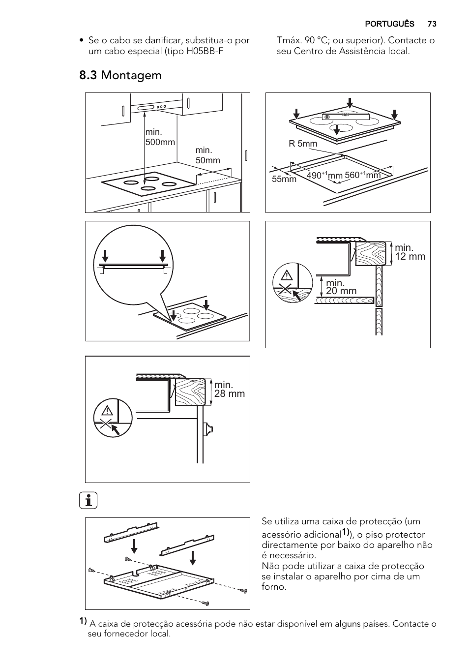 3 montagem | AEG HK654070FB User Manual | Page 73 / 76
