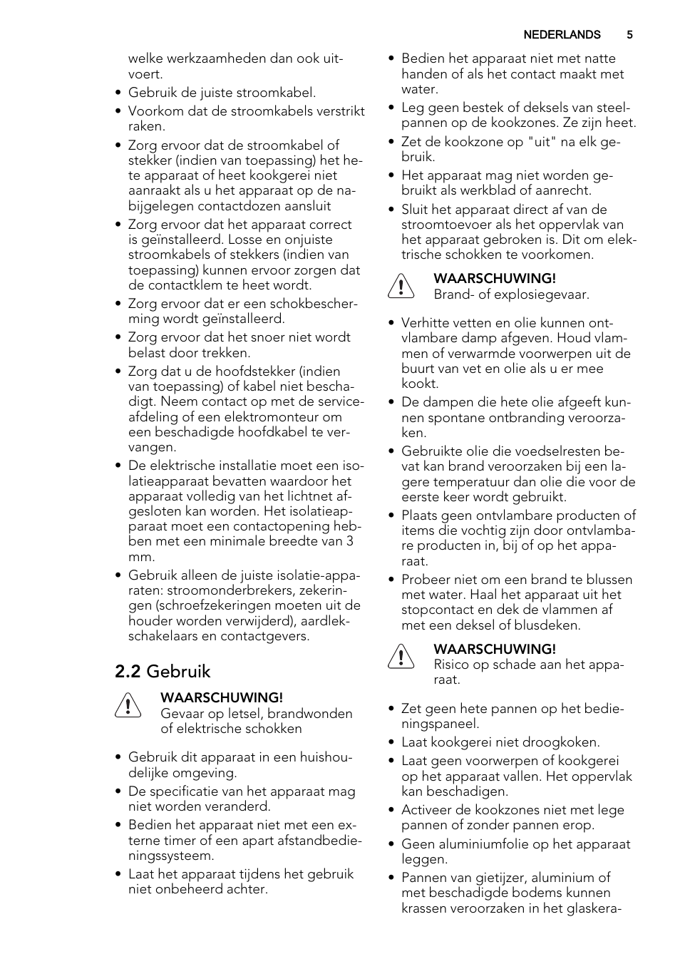 2 gebruik | AEG HK634060XB User Manual | Page 5 / 72