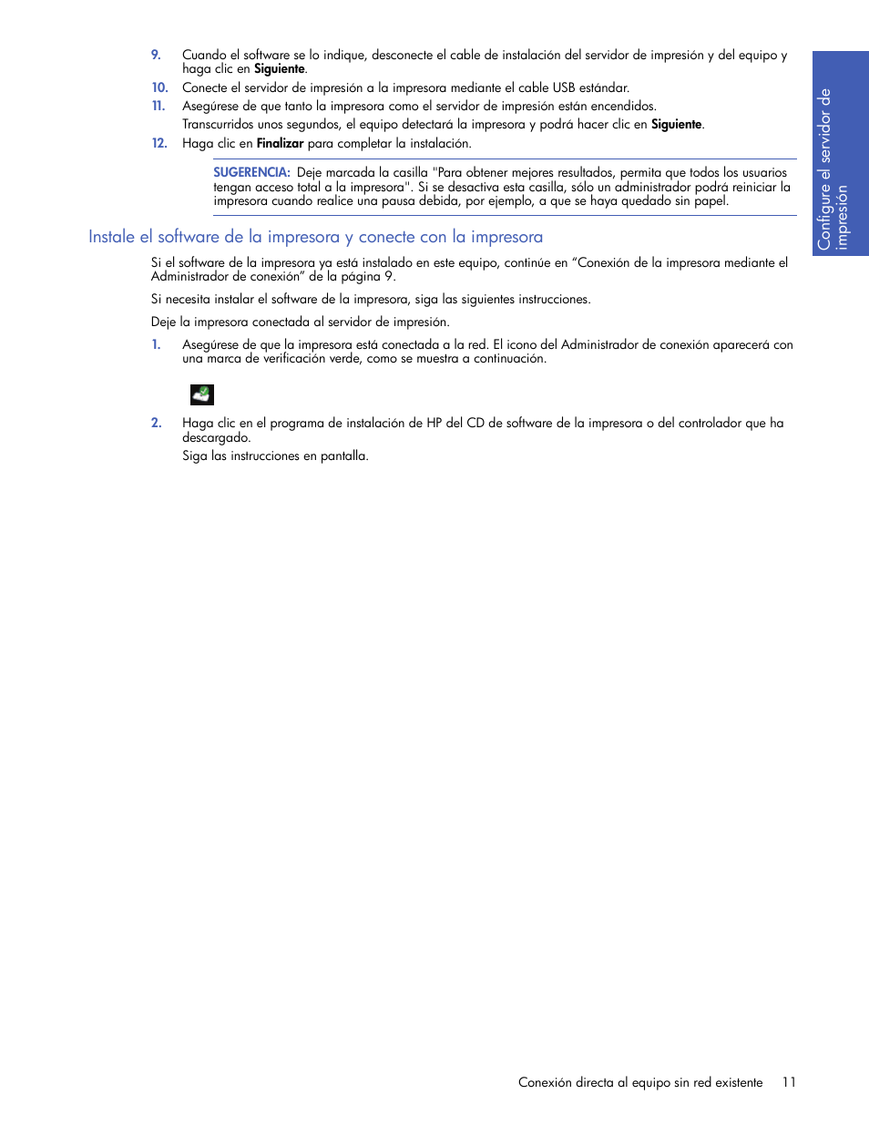 HP Servidor de impresión G inalámbrico HP 2101nw User Manual | Page 11 / 26