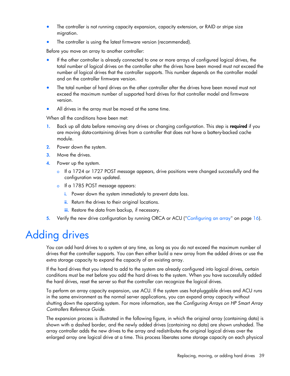Adding drives | HP Integrity rx4640 Server User Manual | Page 39 / 55