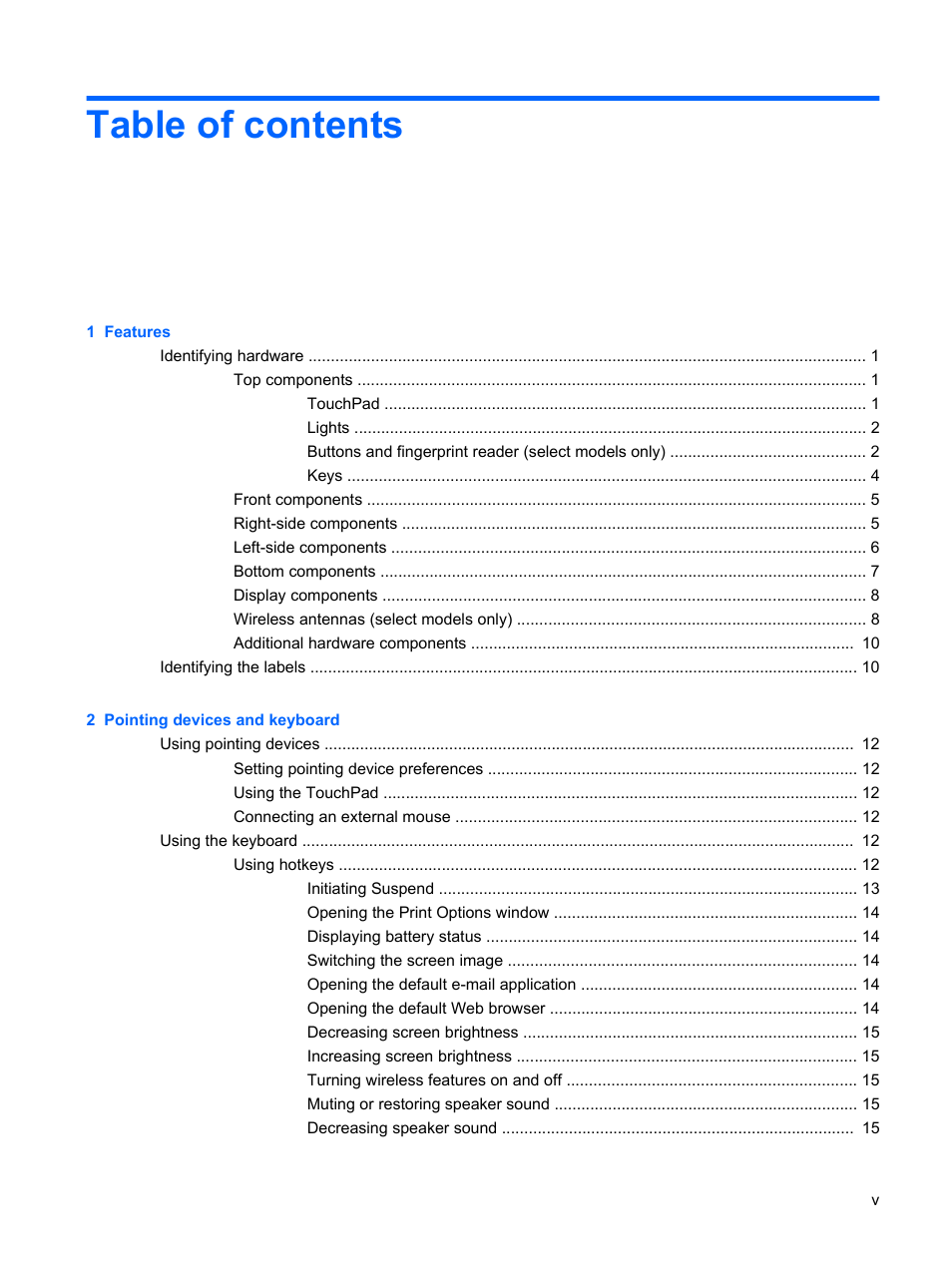HP ProBook 5320m Notebook PC User Manual | Page 5 / 92