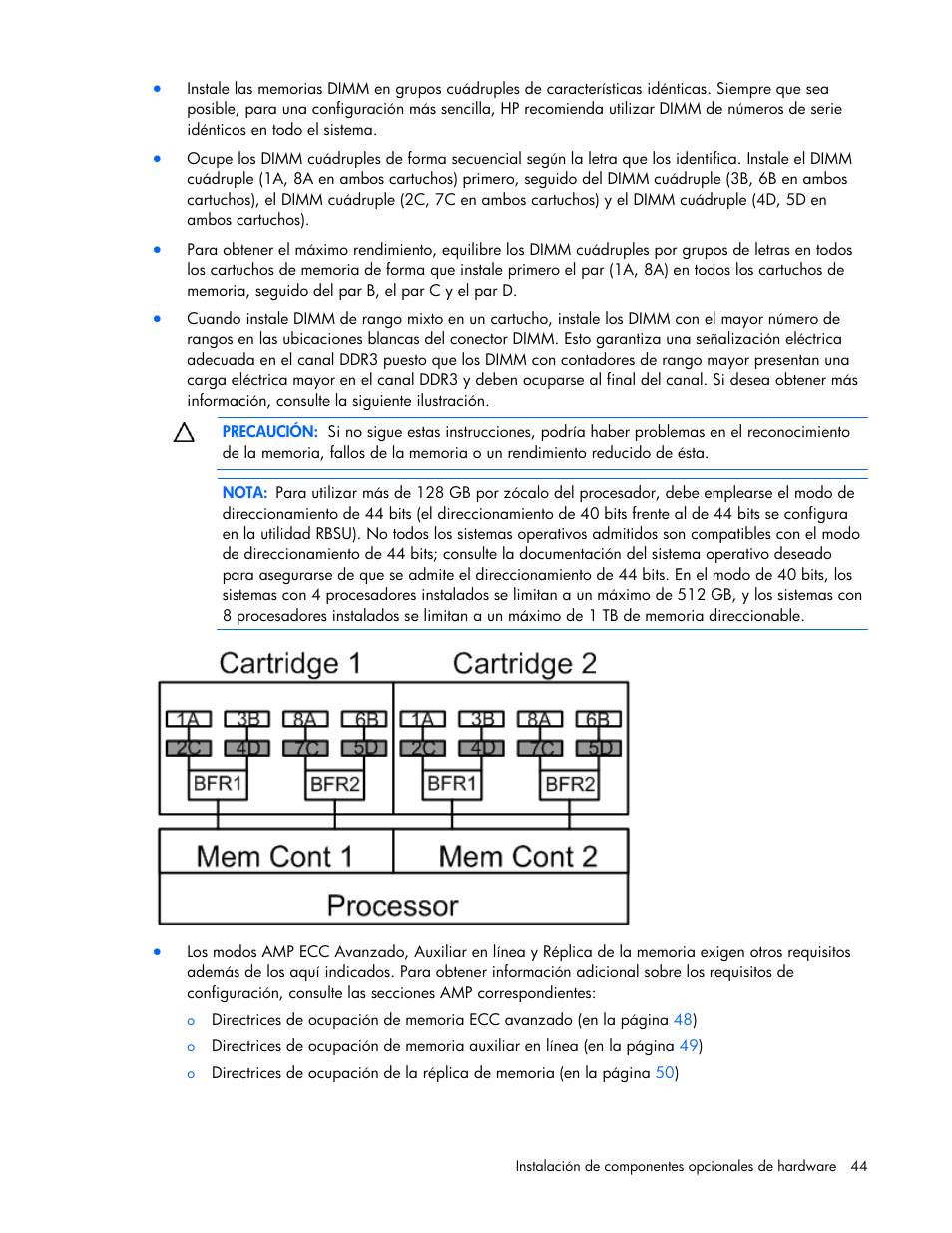 HP Servidor HP ProLiant DL980 G7 User Manual | Page 44 / 143