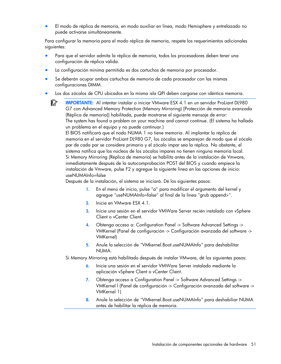 HP Servidor HP ProLiant DL980 G7 User Manual | Page 51 / 143