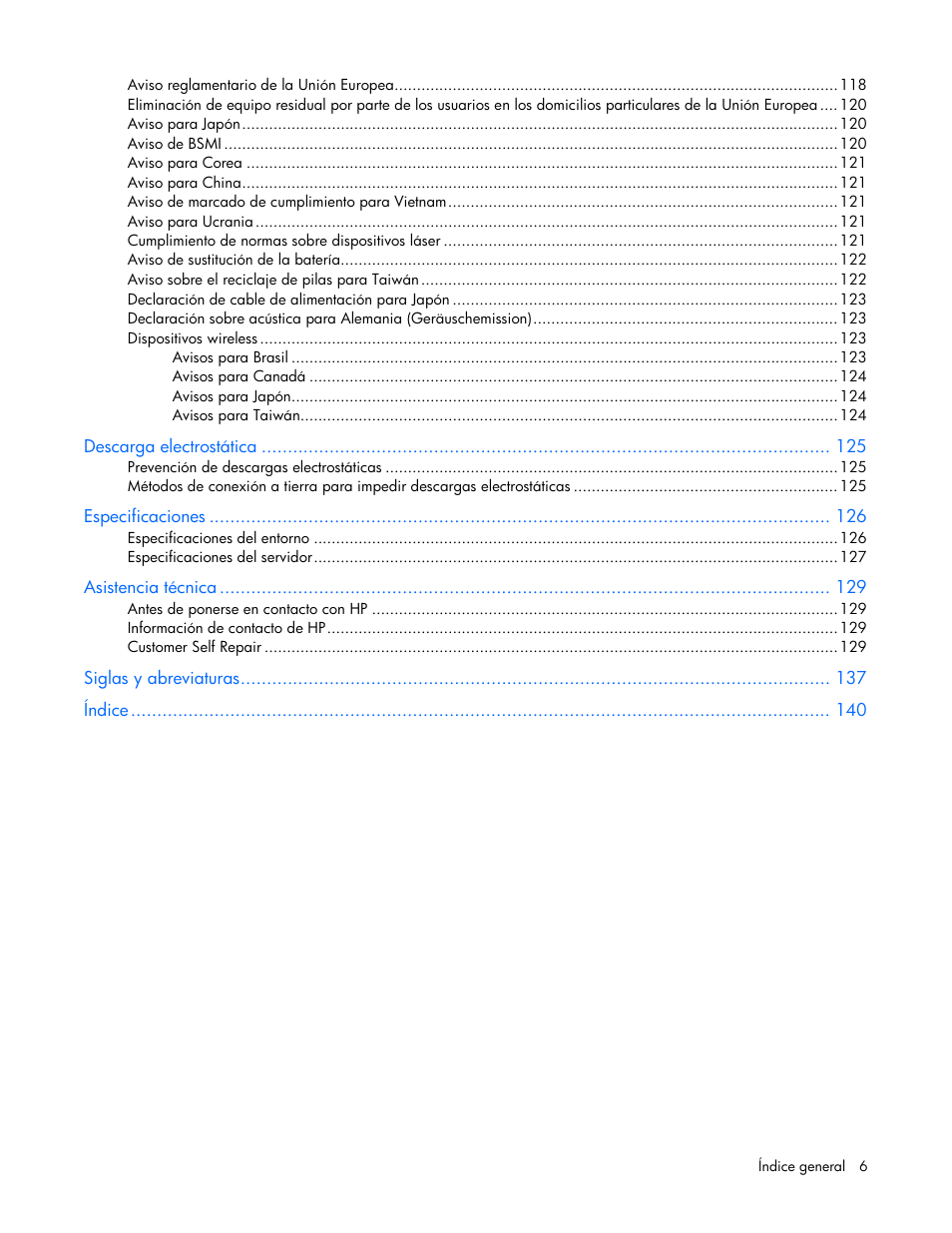 HP Servidor HP ProLiant DL980 G7 User Manual | Page 6 / 143